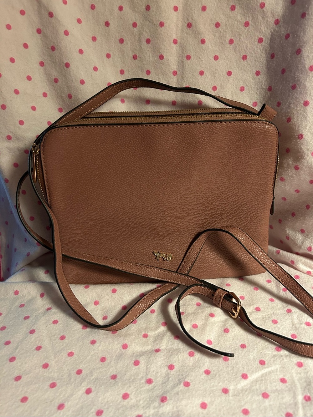 Dusty Rose Crossbody Bag with Top Handle